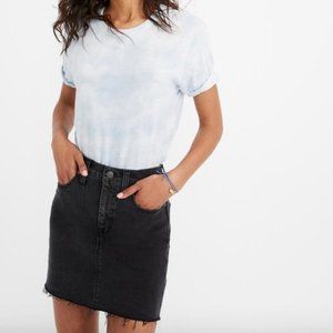 Madewell Black Denim Straight Mini Skirt